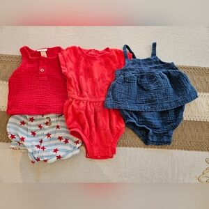 Cat & Jack Red and Blue Sets Sz 0-3M